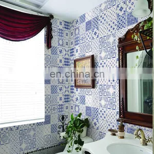 Blue and White Porcelain Art Tiles Chinese Blue Restaurant Kitchen Tiles thumbnail-2
