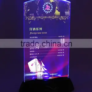 Customized Vertical Double Sided Stand up Clear LED Table Tent Menu Holder Manufacturer thumbnail-2