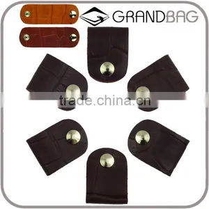 High Quality Gift Genuine Leather CLIPS Cable Tidy Data Cable Storage LEATHER CORD ORANGIZER thumbnail-1