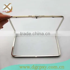 Small Smart Lock Nickel Rectangle Clutch Box Frame thumbnail-2