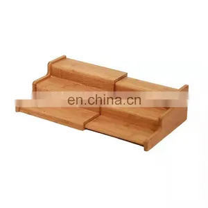 Customized New Design High Quality Kitchen Desktop Retractable Bamboo Storage Racks Home Storage & Organization thumbnail-4