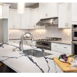 Code：8031，Calacatta Artificial Stone Quartz Slab Kitchen Countertops thumbnail-3