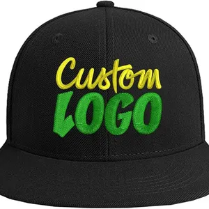 Custom Logo Snapback Hat for Men Design Your Own Embroidery Flat Bill Visor Classic Adjustable Baseball Cap thumbnail-1