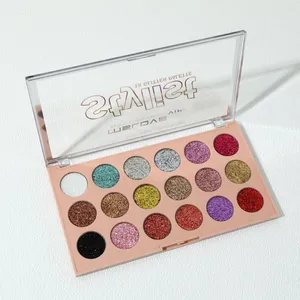 18 Makeup Glitter Color Palette Eyeshadow Customized Logo Duochrome Pressed Glitter Eyeshadow La Sombra De Ojos thumbnail-2