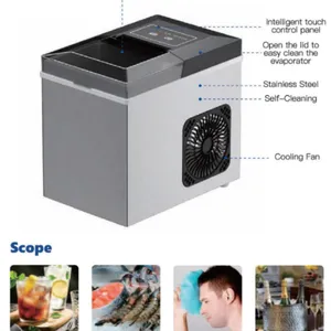 Ice Maker - 7pcs Bullet Shape, Stainless Steel Body, Capacity: 10kg/24h, Fast Ice Making, Self-cleaning thumbnail-5