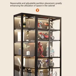 Hot Sale Glass Showcase Cabinet | Commercial Steel Frame | LED Lighting, Lockable for Shop & Showroom – DC-1800LS-07 thumbnail-4