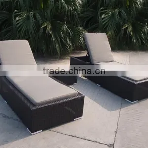 Natural Color Wicker Outdoor Furniture Nice Beach Chair Adjusable Sun Lounger Quality Choice thumbnail-1