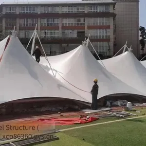 Membrane Structure Entrance Gatehouses for Residential Communities, Membrane Structure School Stands, Production, Construction and Installation of Pvdf Membrane Structure Stadium Roofs thumbnail-3
