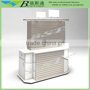 Custom Shopping Mall Wooden Center Table, Slatwall RMU With ADJ Boards for Retailer thumbnail-1