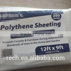 China Quality Low Price Polyethylene Painter Protect Transparent Drop Cloth thumbnail-1
