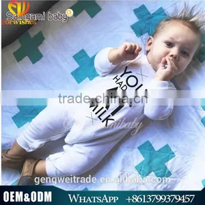 2016 New Design Boutiqu Plain White Long Sleeve Baby Romper Soft Cotton Material Toddler's Romper Suit thumbnail-1