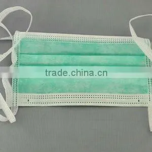 17.5x9.5cm Adult Non Woven PP 3ply Face Mask 25gsm+20gsm+20gsm White Blue Green Wth Tie thumbnail-2