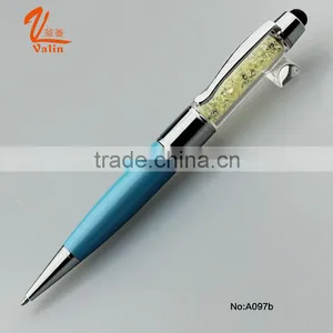 2016 Valin Blue USB Disk Metal Ball Pen With Crystal Touch Screen thumbnail-2