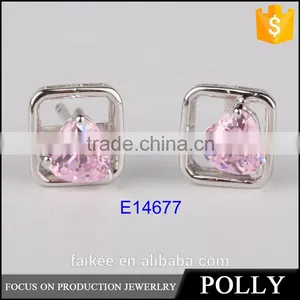 Cheap Wholesale Stud Earrings Zircon Silver Jewelry thumbnail-1