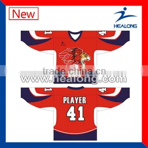 Full Sublimation Printing Customized Ice Hockey Top thumbnail-1