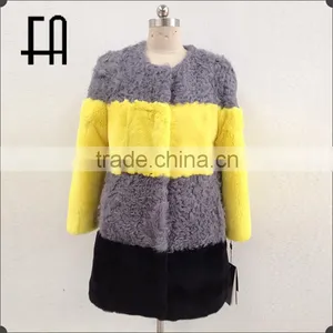 2016 New Lady's Fashion Rabbit and Lamb Fur Coat thumbnail-1
