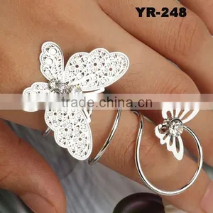 Wholesale Elegant Gold And Silver Plating Butterfly Wedding Smart Ring thumbnail-1