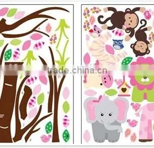 ALFOREVER Hot Sale the Owl Tree With Other Animals Wall Decals,kids Owl Decals thumbnail-5