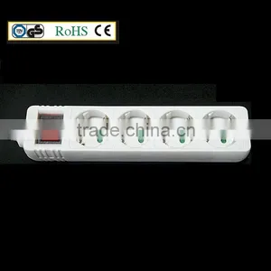 4way German Socket Surge Protector With Schuko Plug thumbnail-1