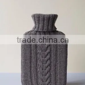 Simple Design Hot Sale Cheap Grey Knitted Hot Water Bottle Cover thumbnail-1