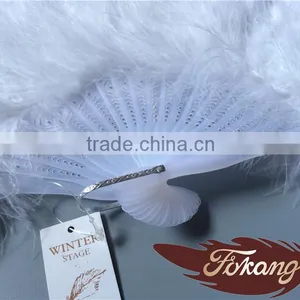 Wholesale Feather White Turkey Marabou Feather Fan Feather Hand Fans For Birthday Party thumbnail-5