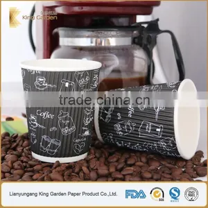 Disposable Hot Drink Paper Cup With Lids Printed With Your Design thumbnail-3