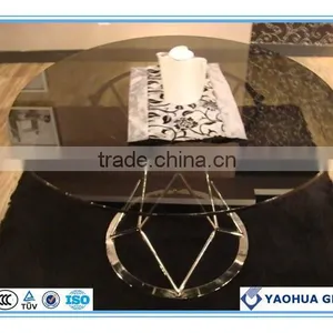 Round Bronze Table Glass Heat Strengthened Glass thumbnail-1