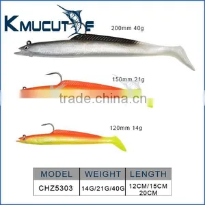 12cm SAND EELS COARSE SEA FISHING SAND EEL JIG HEAD LURES BASS thumbnail-1