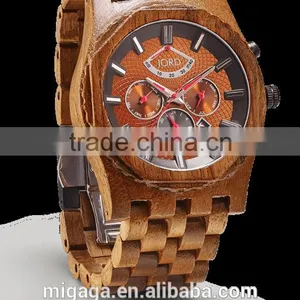 2016 Wood Multipurpose Men Watch Natural Wooden Wristwatch thumbnail-2