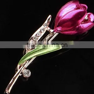 Enamel Personalized Fashion Tulip Flower Brooch thumbnail-3