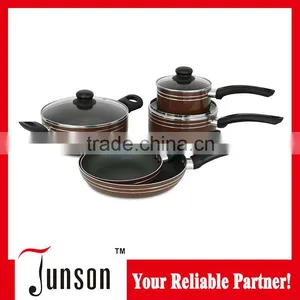 6Pcs Non-stick Coating Cookware Sets/Spiral Bottom Cookware Set With Color Box Packing thumbnail-1