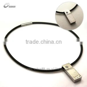 SOBON Pure Titanium Pendant Fashion Health Energy Germanium Anion Statement Necklace thumbnail-1