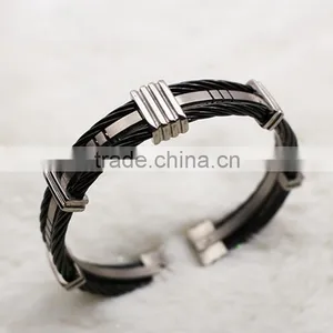 Fashion Stainless Steel Cuff Titanium Bracelet Bangles For Men Jewelry thumbnail-1