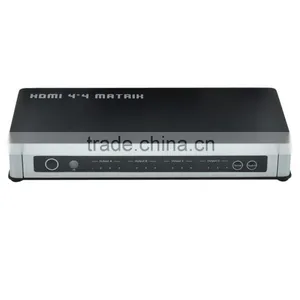 CHEERLINK 4x4 Full HD 1080P HDMI V1.3 True Matrix RS232 w/ Remote Control - Black thumbnail-1