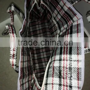 Customized PP Black Check Luggage Travel Sacks Woven Bags Quality Choice thumbnail-4