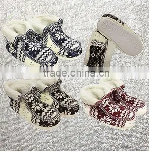 Women Winter Faux Fur Coral Fleece Snowflake Pattern Slipper Indoor Boots Quality Choice thumbnail-1