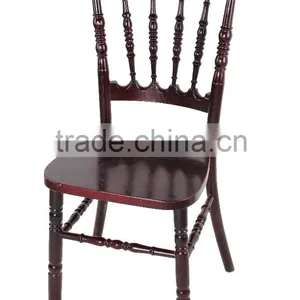Darkbrown Party Hotel Wedding Banquet Rental Wood Napoleon Chair thumbnail-1