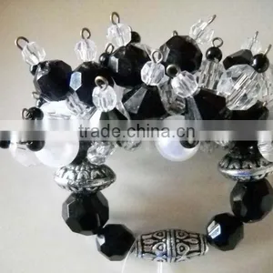 Crystal Napkin Ring, Beaded Napkin Ring, Silver Napkin Ring thumbnail-1