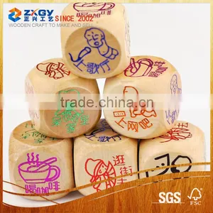 Custom 18mm 6-Sided Smooth Wooden Dice With Rounded Corners thumbnail-1