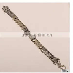 B0015-925 STERLING SILVER PLAIN CHAIN DESIGNER FINE QUALITY GENTS BRACELET 57.20 thumbnail-1
