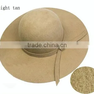 Factory Price Soft Faux Ladies Wide Brim Wool Felt Hat thumbnail-4