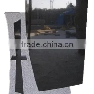 Black Granite Tombstone/ Monument With Cross thumbnail-1