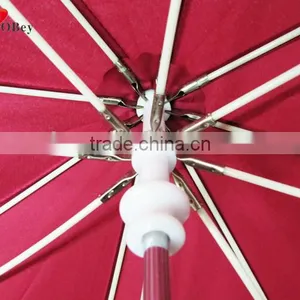 8K Pongee Rain Umbrella With Pink Handle thumbnail-2