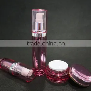 Round Acrylic Cream Jar and Lotion Pump Bottle for Cosmetic Packaging thumbnail-1