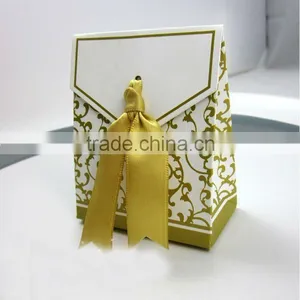 Wedding Favor Box-Gold Ribbon Favor Box thumbnail-1