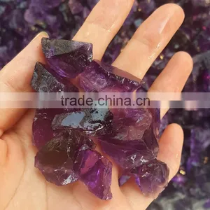 Natural Deep Purple Crystal Amethyst Rough Stones thumbnail-1