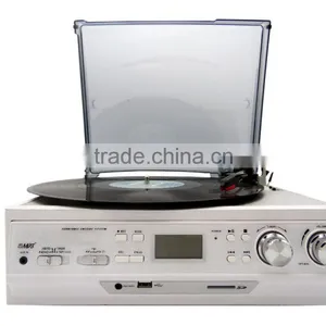 Rain Lane Hot Selling Record Player Usb Converter Wooden Turntable Radio Player Vintage Charm Cassette Converter thumbnail-6
