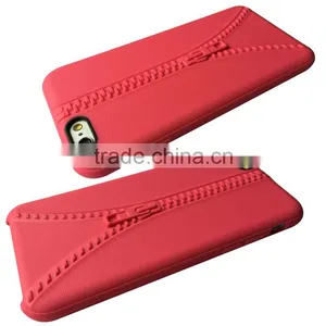 Mobile Phone Case Manufacturer TPU Zipper Design 8 Colors Anti-throw Back Cover for Apple IPhone 6 thumbnail-2
