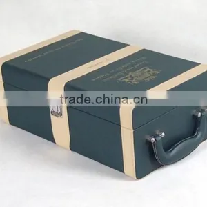 Custom High Quality PU Leather Wine Box Wooden Box the Latest Packaging With Two Bottle thumbnail-2