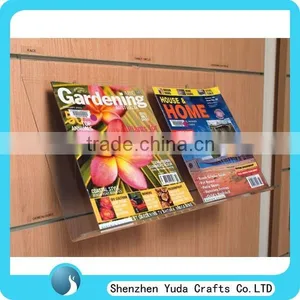 Hanging Clear Slatwall Display Custom/ Acrylic Magazines Displaly Shelf With Cheap Price thumbnail-1